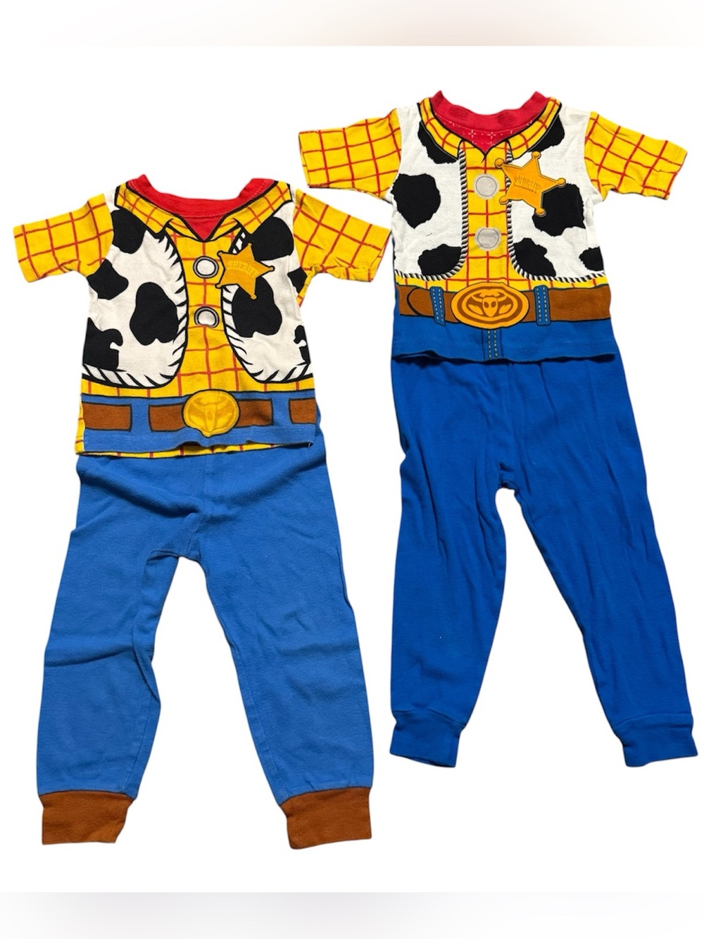 Disney Pixar Toy Story Woody 4-Piece Pajama Set 3T 2 Sets Twins Siblings
